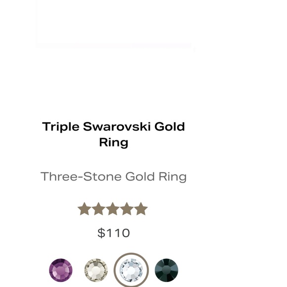 French Kande 24K Gold Clad Ring with 3 Pink Swarovski Crystals SZ: 8 - Picture 11 of 11